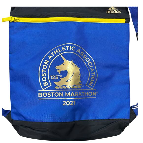 Adidas Boston Marathon 2021 Amplifier Sackpack Blue Black Colorblock Running - Picture 4 of 9